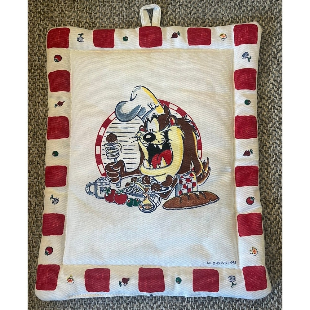 Vintage 1996 Warner Brothers Looney Tunes Bugs Bunny‎ Tazmanian Devil Pot Holder